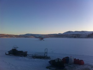 David from Sheldon Air landing on the lake.